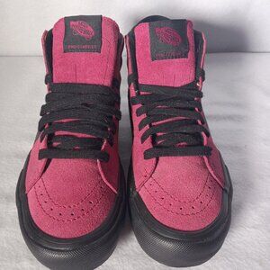 VANS SK8 HI PRO PUNK BEET RED BLACK CHEETAH PRINT SIZE 7